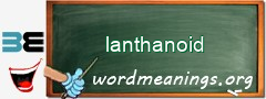 WordMeaning blackboard for lanthanoid